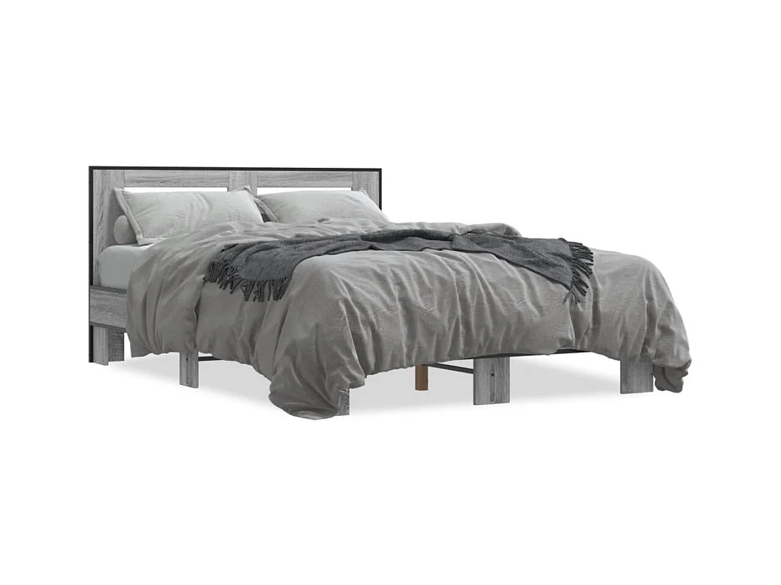 Estrutura de cama 140x200 cm derivados de madeira/metal