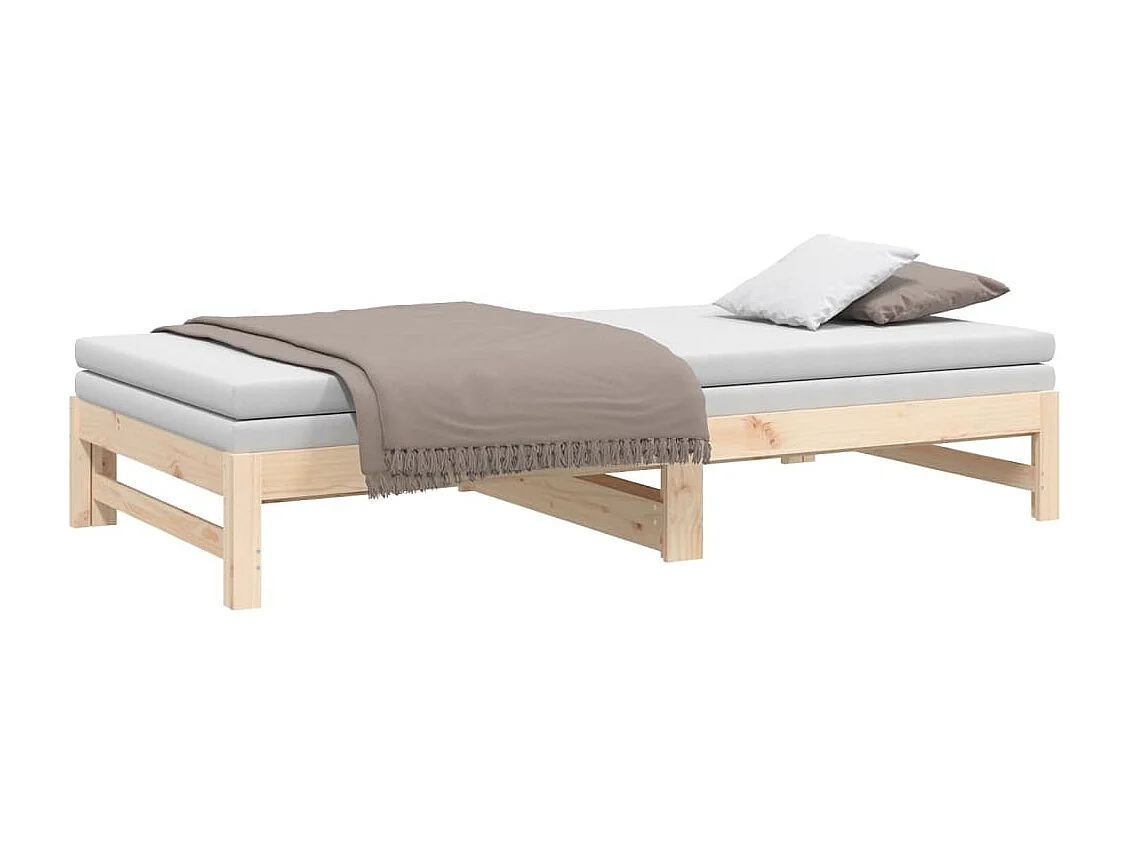Sofá cama extraíble madera maciza de pino 2x(90x200) cm