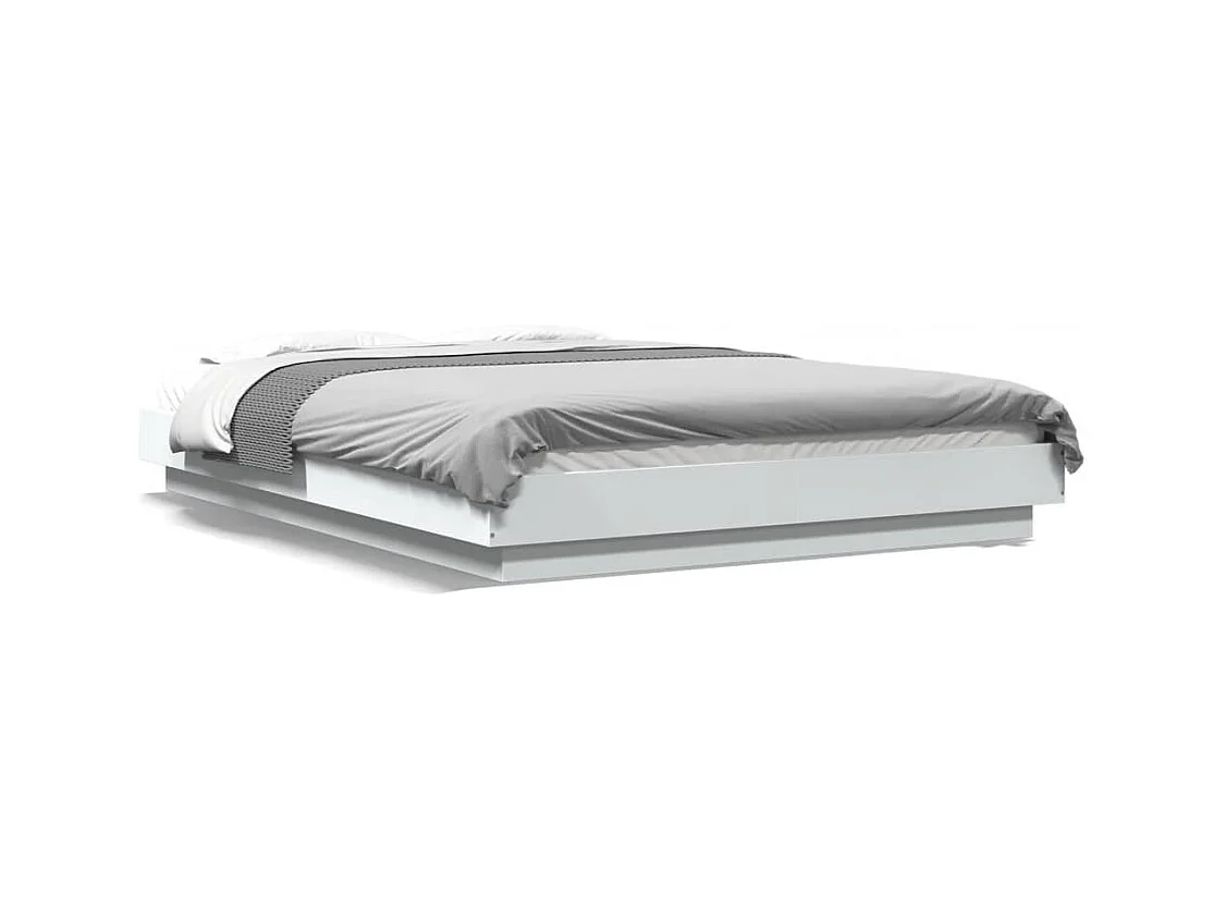 Estrutura de cama 140x200 cm derivados de madeira branco