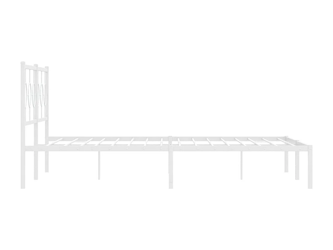 Estructura de cama de metal con cabecero blanco 180x200 cm