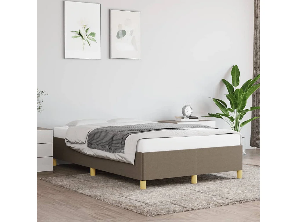 Estructura de cama tela gris taupe 120x190 cm