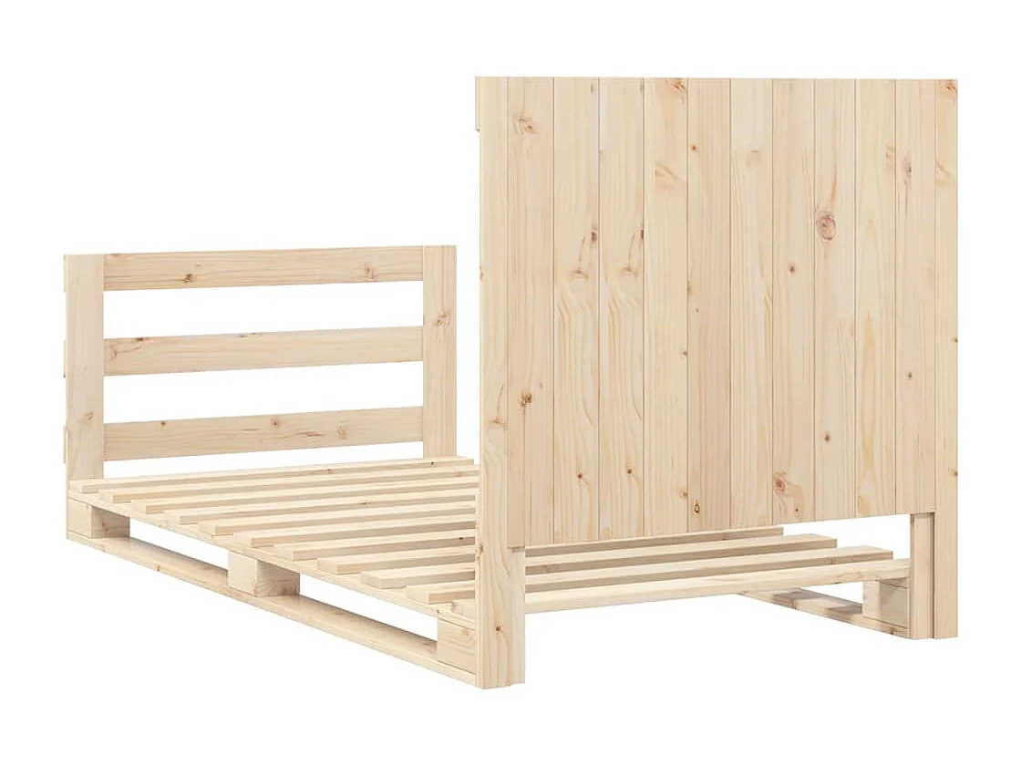 Estructura de cama con cabecero madera maciza pino 100x200 cm