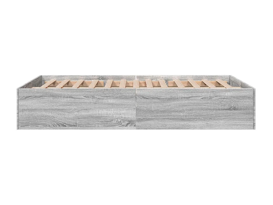 Estructura de cama madera de ingeniería gris Sonoma 135x190 cm