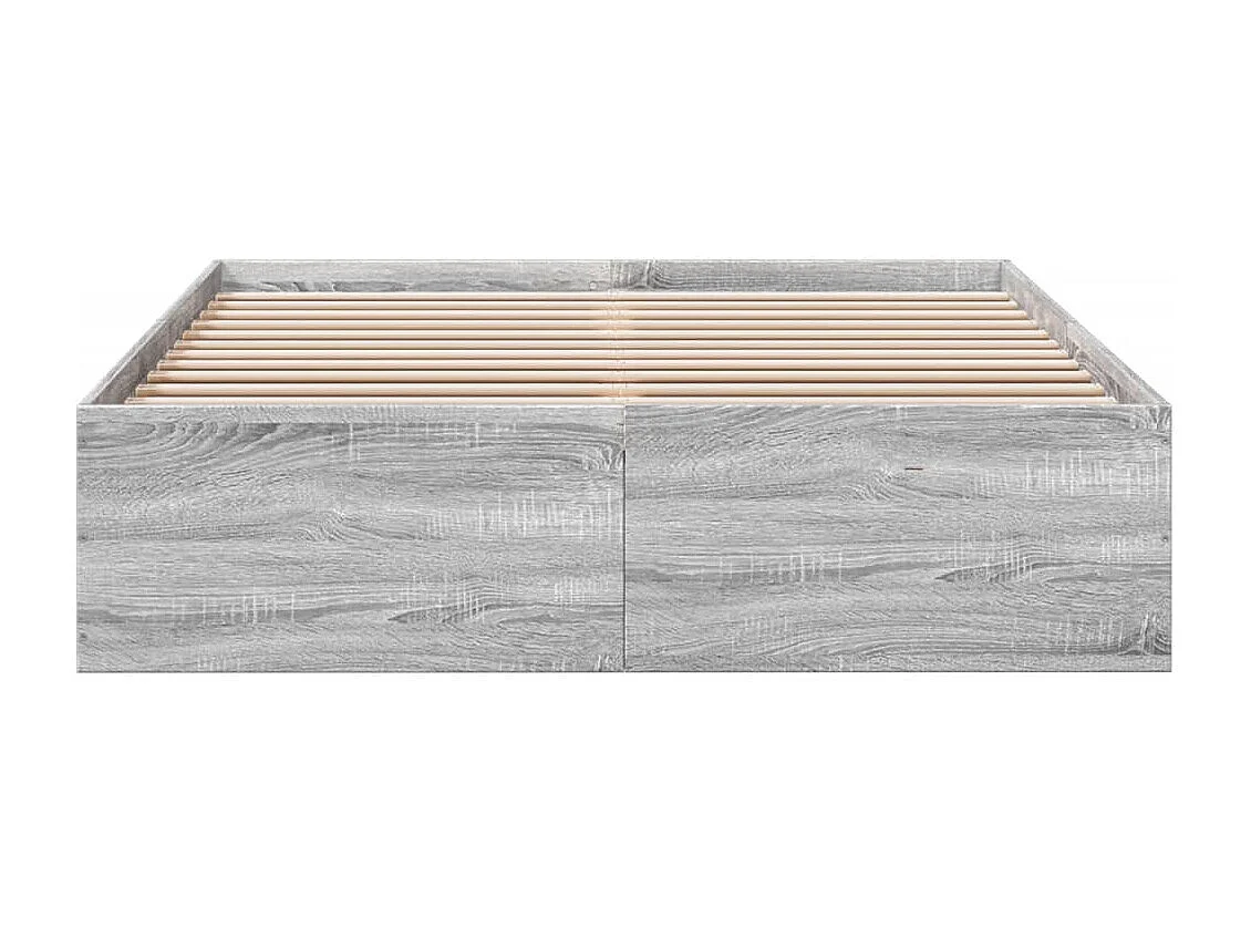 Estrutura de cama 135x190 cm derivados de madeira cinza sonoma
