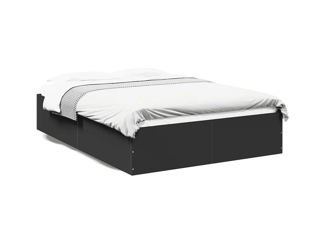 Estrutura de cama 140x190 cm derivados de madeira preto