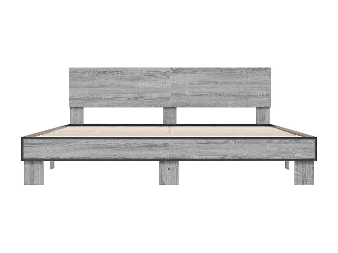 Cadre de lit sonoma gris 200x200 cm bois d'ingénierie et métal