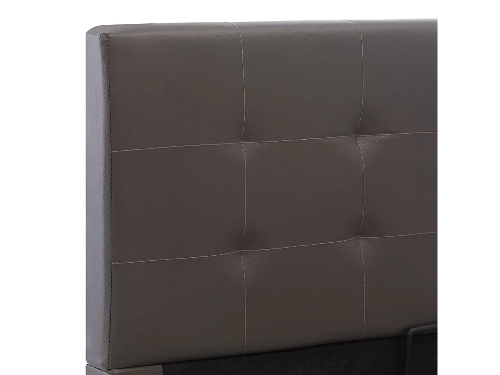 Cama hidráulica c/ arrumação 100x200cm couro artificial cinza