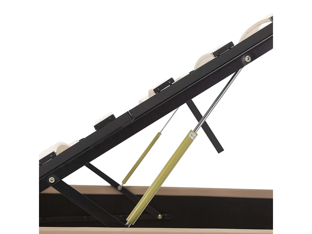 Cama canapé hidráulica LED cuero sintético capuchino 90x200 cm