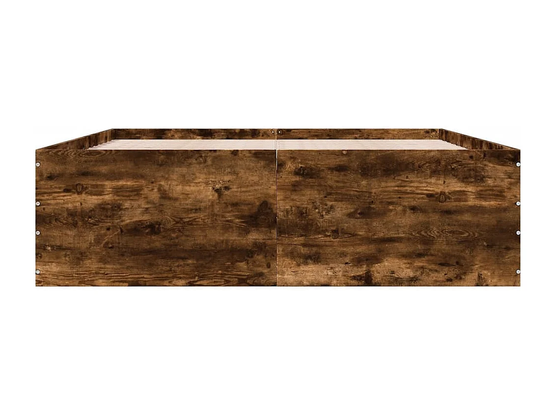 Cadre de lit chêne fumé 160x200 cm bois d'ingénierie