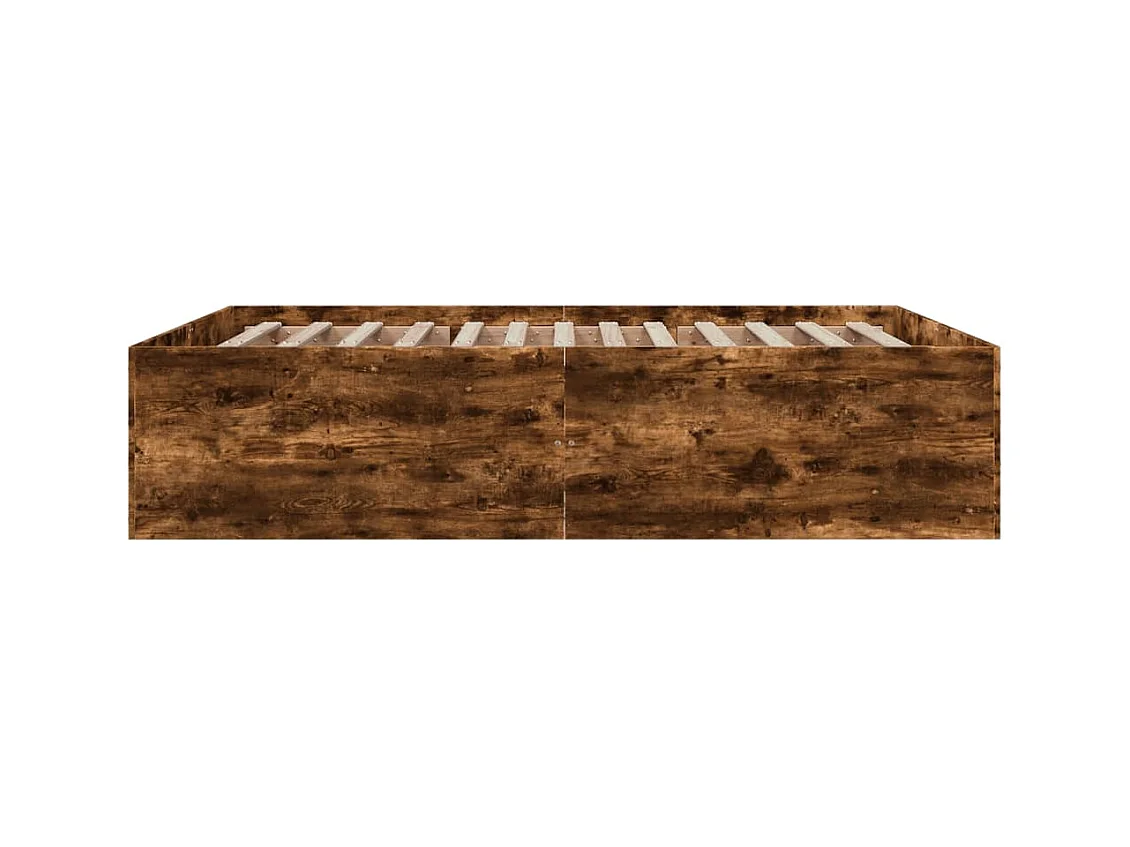 Cadre de lit chêne fumé 160x200 cm bois d'ingénierie