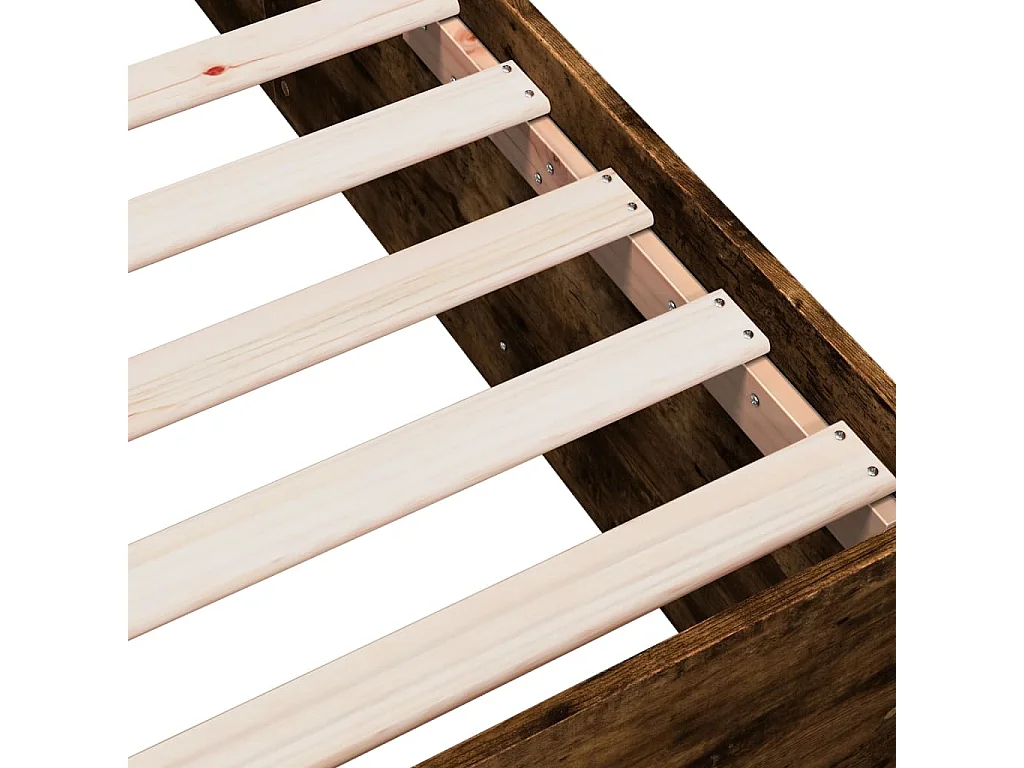 Cadre de lit chêne fumé 160x200 cm bois d'ingénierie