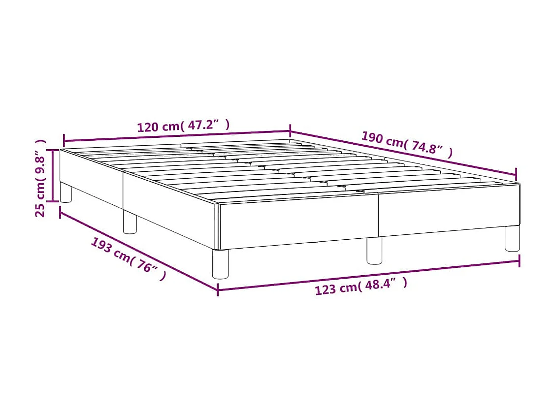 Estructura de cama terciopelo rosa 120x190 cm