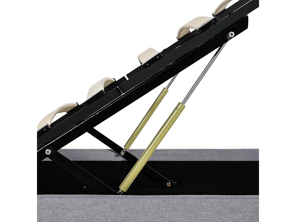 Cama canapé hidráulica con almacenaje tela gris claro 90x200cm