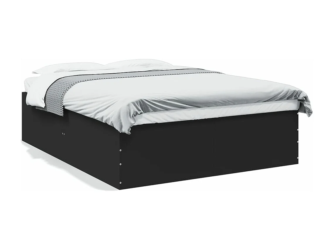 Estructura de cama madera de ingeniería negra 150x200 cm