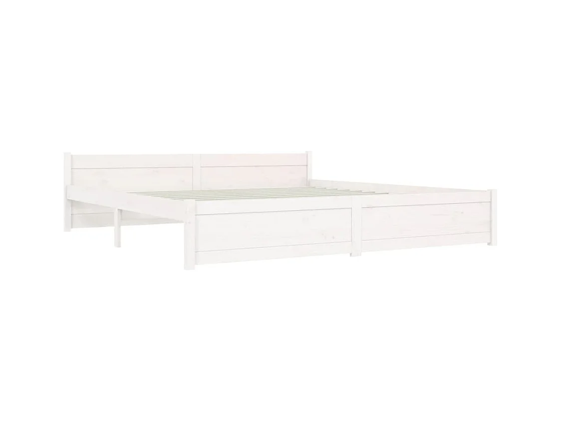 Cadre de lit Blanc Bois massif 180x200 cm Super King