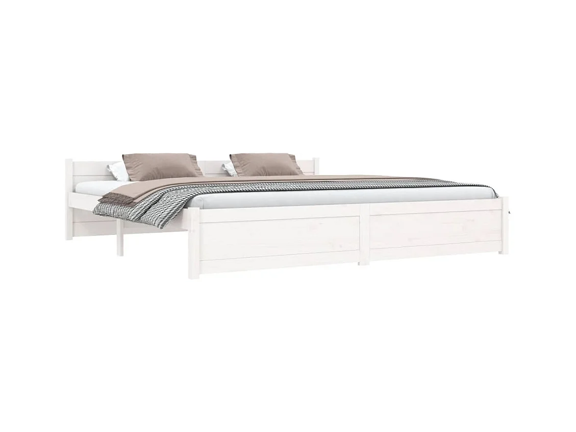 Cadre de lit Blanc Bois massif 180x200 cm Super King