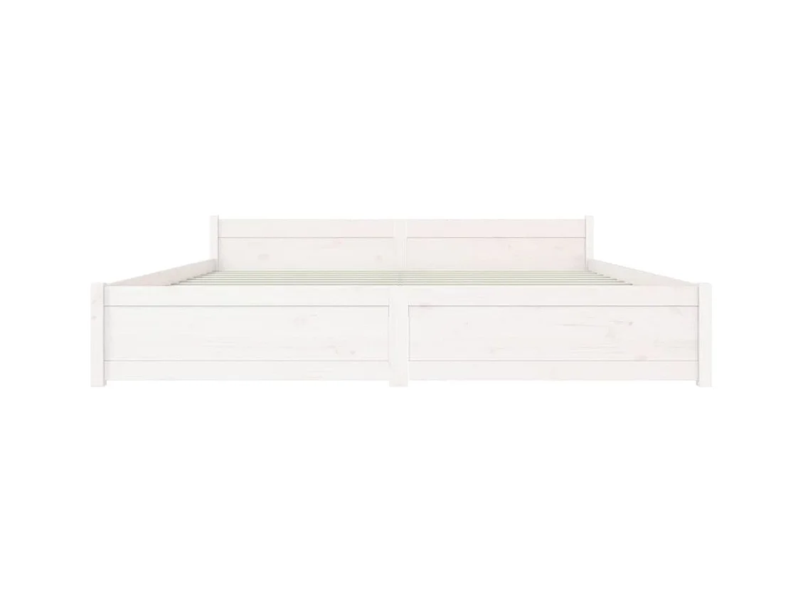 Cadre de lit Blanc Bois massif 180x200 cm Super King