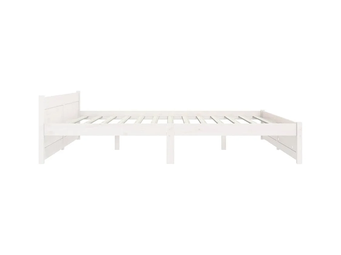 Cadre de lit Blanc Bois massif 180x200 cm Super King