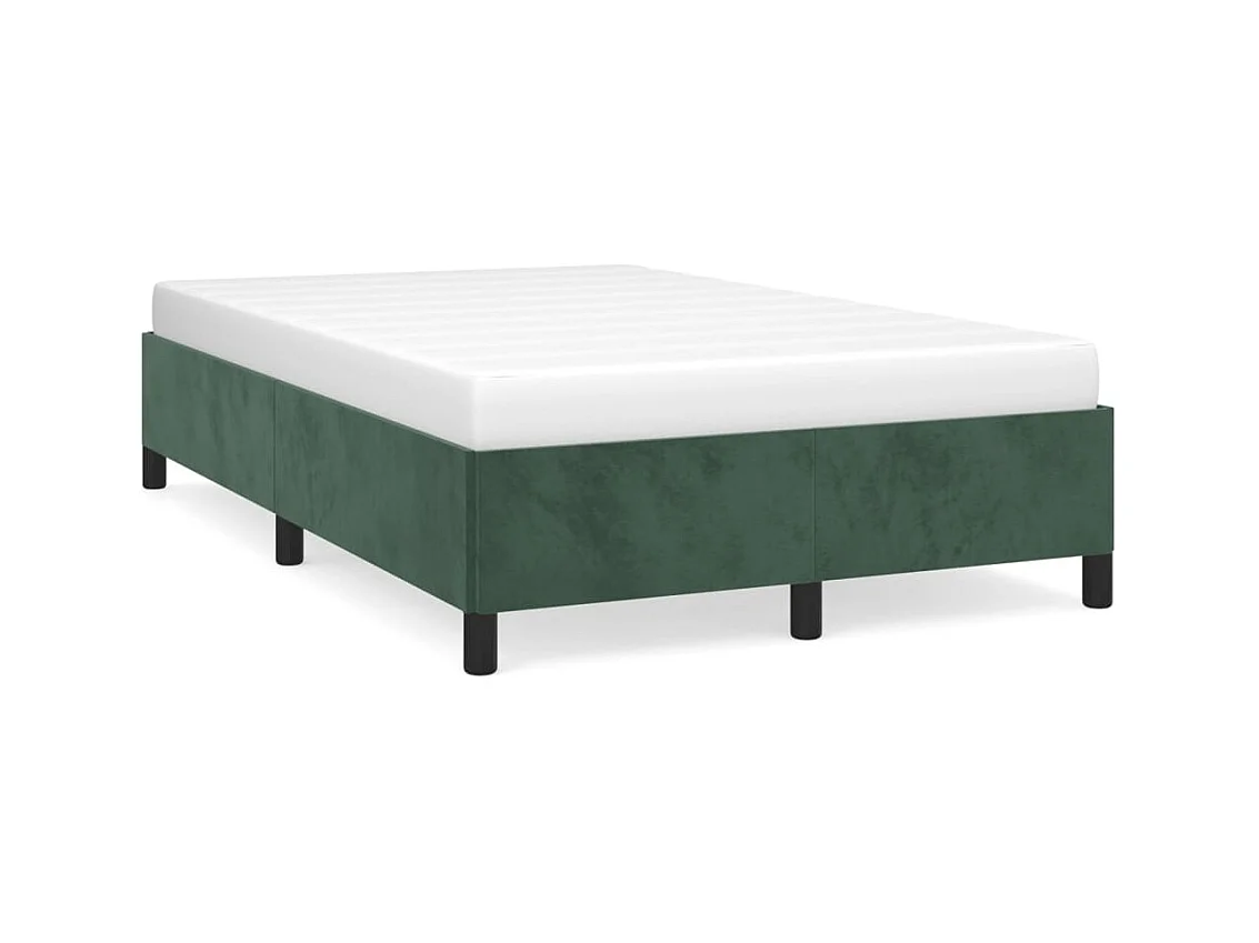Estructura de cama terciopelo verde 120x190 cm