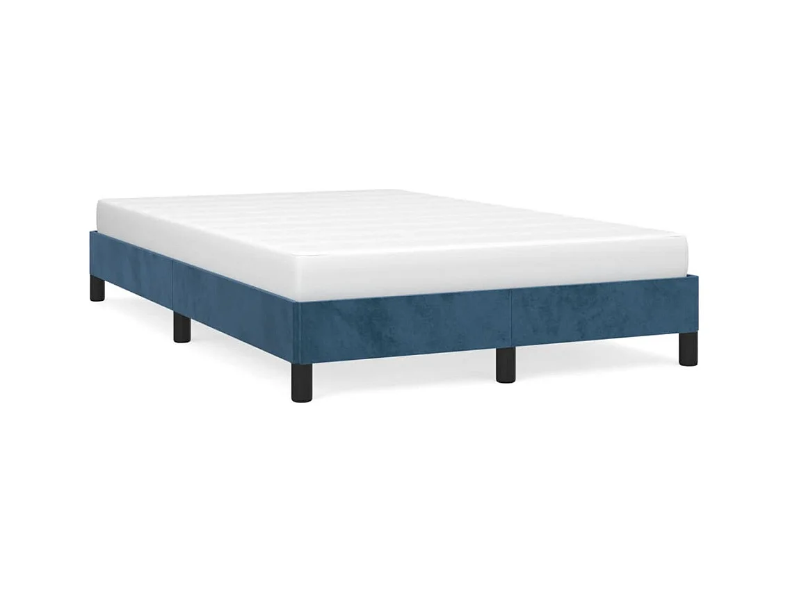 Cadre de lit bleu foncé 120x190 cm velours