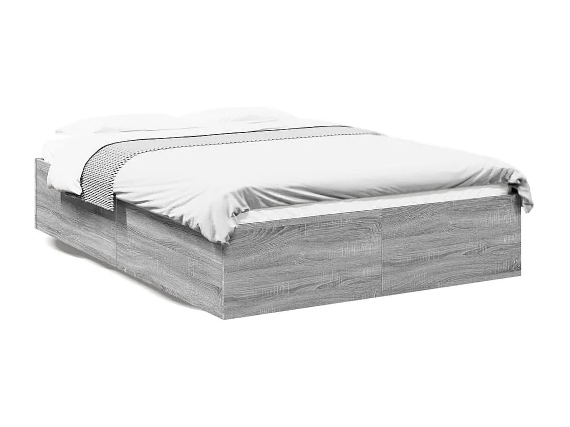 Estrutura cama 120x190 cm derivados de madeira cinzento sonoma