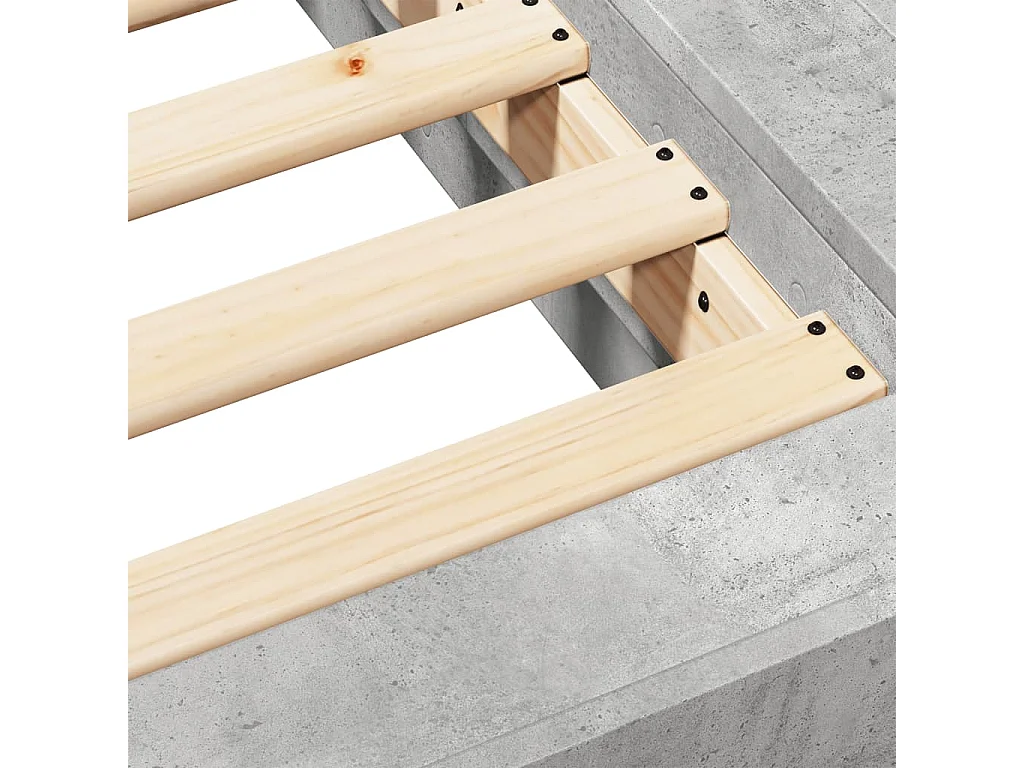 Estructura de cama madera de ingeniería gris hormigón 200x200cm