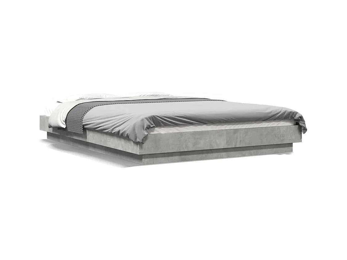 Estructura de cama madera de ingeniería gris hormigón 140x190cm
