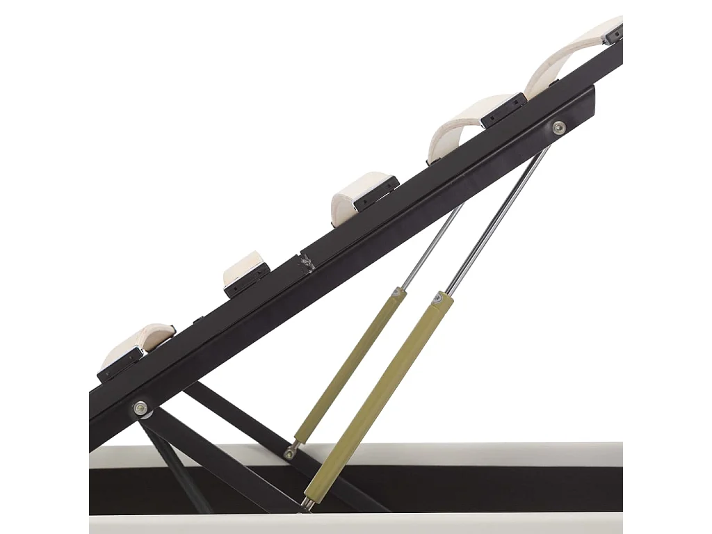 Cama canapé hidráulica con LED cuero sintético blanco 160x200cm