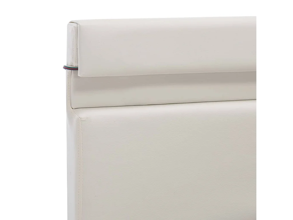 Cama canapé hidráulica con LED cuero sintético blanco 160x200cm