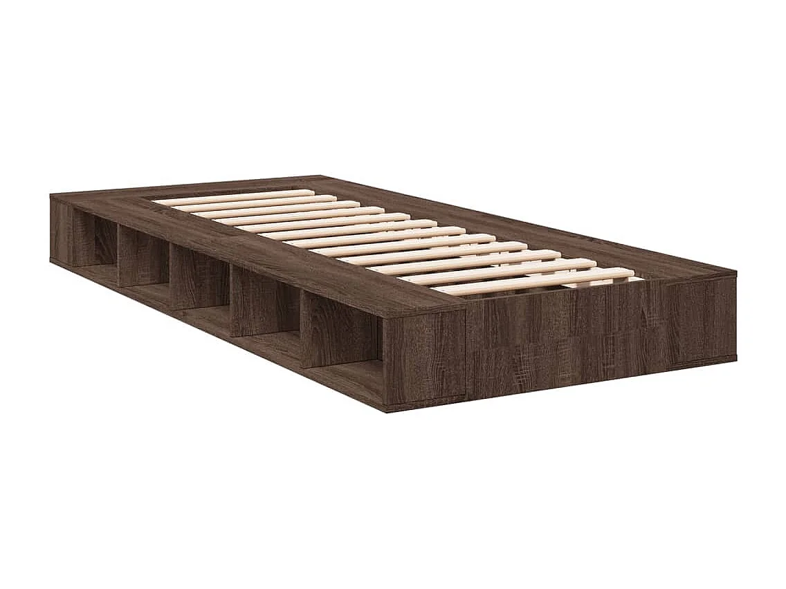 Estructura de cama madera de ingeniería roble marrón 90x200 cm