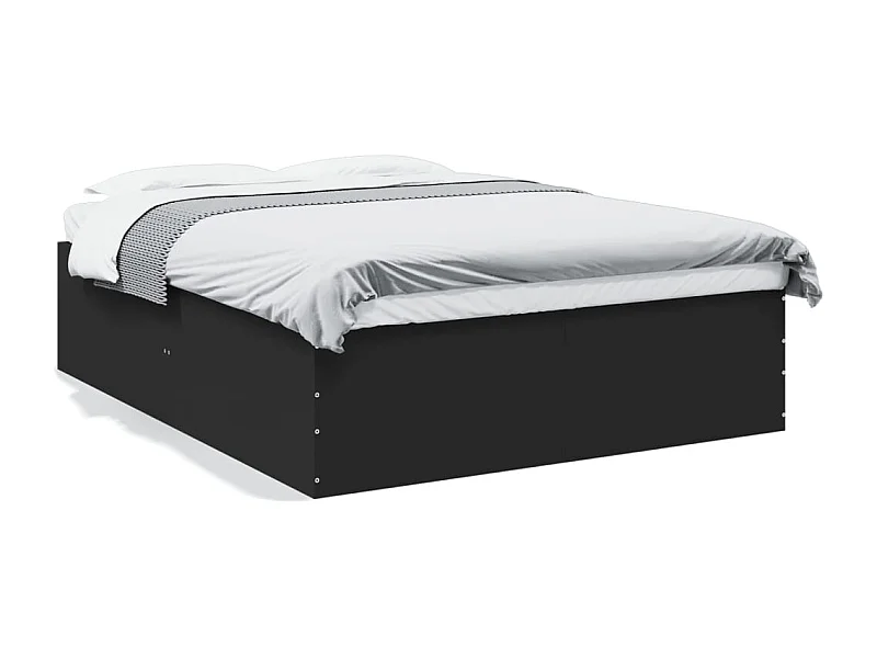 Estrutura de cama 160x200 cm derivados de madeira preto