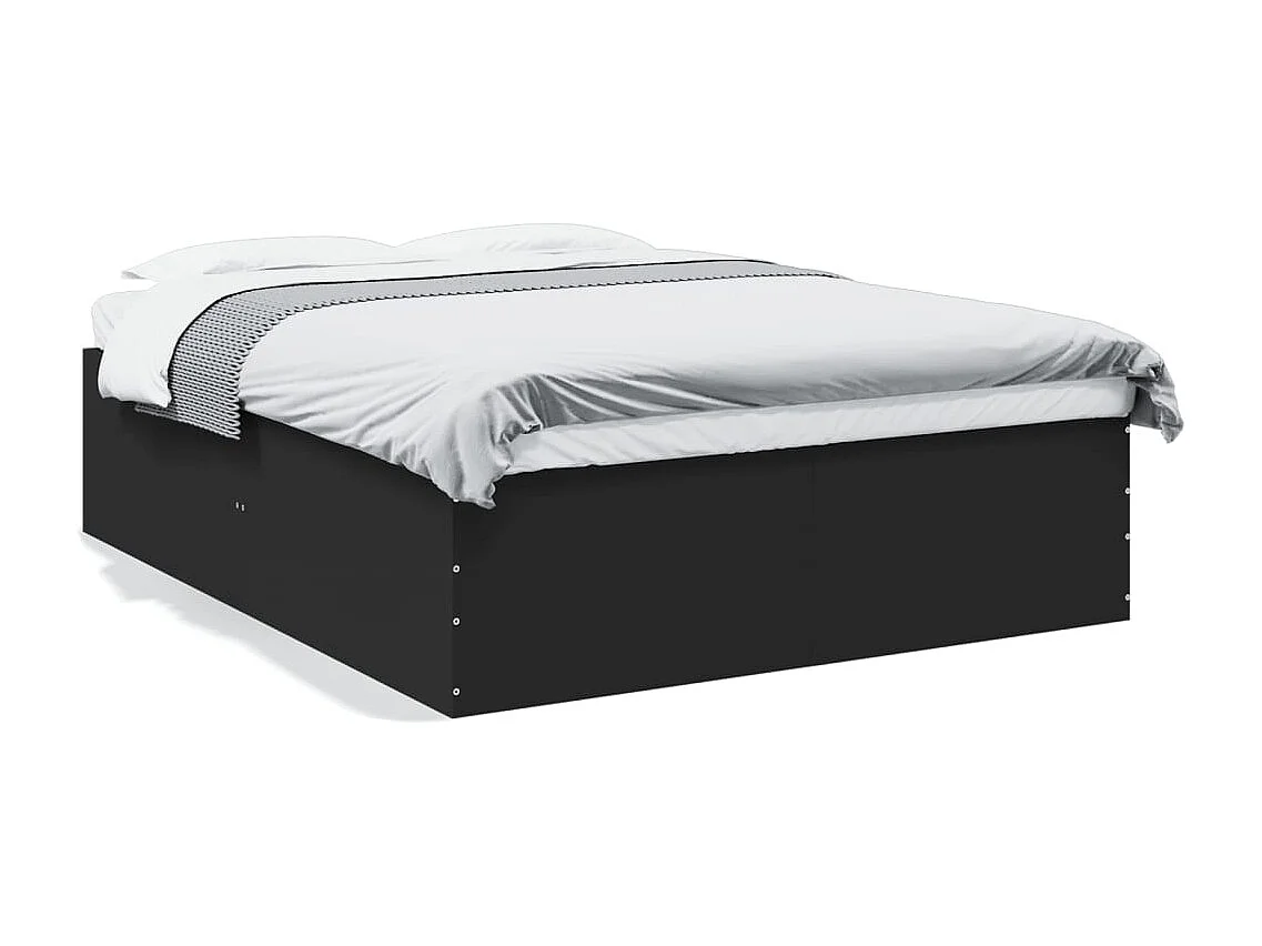 Estructura de cama madera de ingeniería negra 160x200 cm