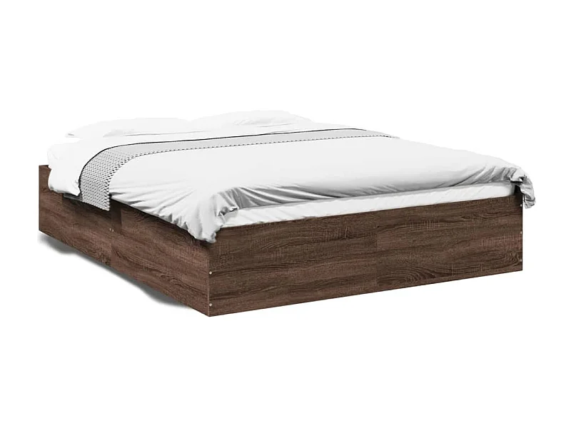 Estructura de cama madera de ingeniería marrón roble 150x200 cm