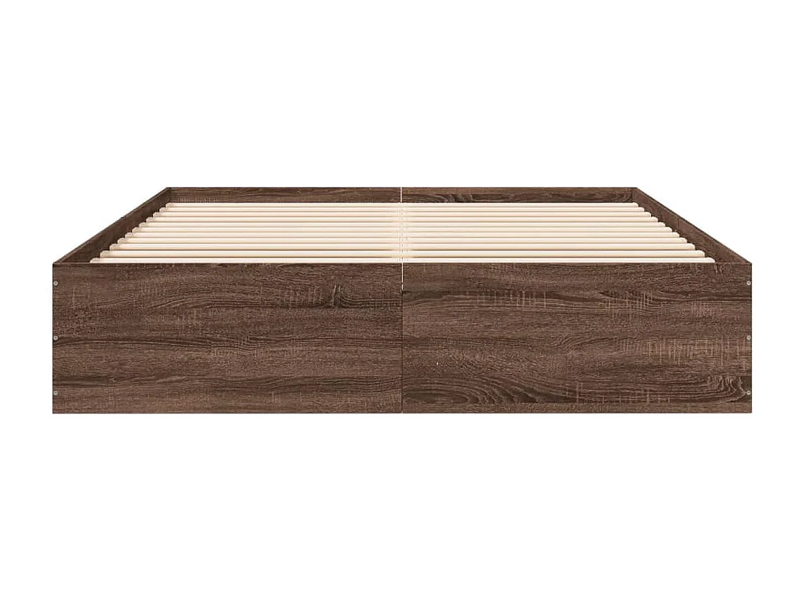 Estructura de cama madera de ingeniería marrón roble 150x200 cm