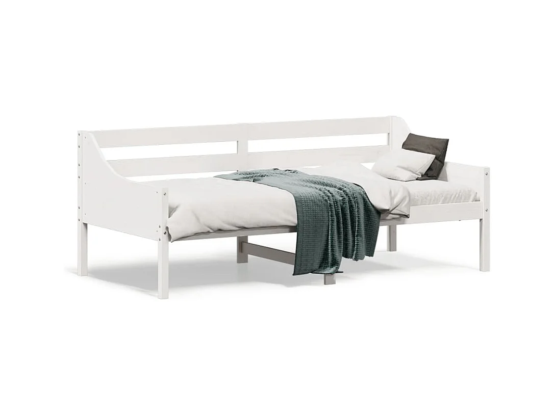 Lit de jour Blanc 90x190 cm Bois de pin massif
