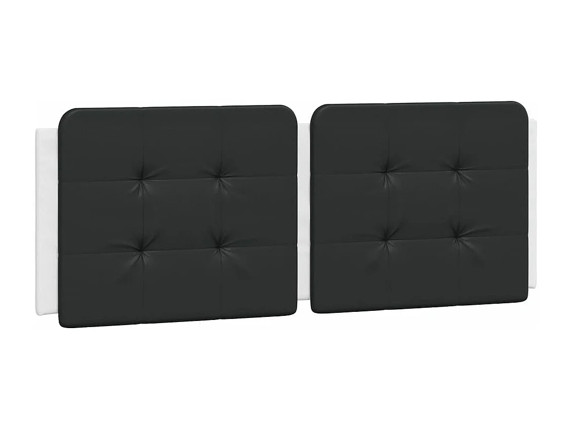 Estructura cama cabecero cuero sintético blanco negro 140x200cm