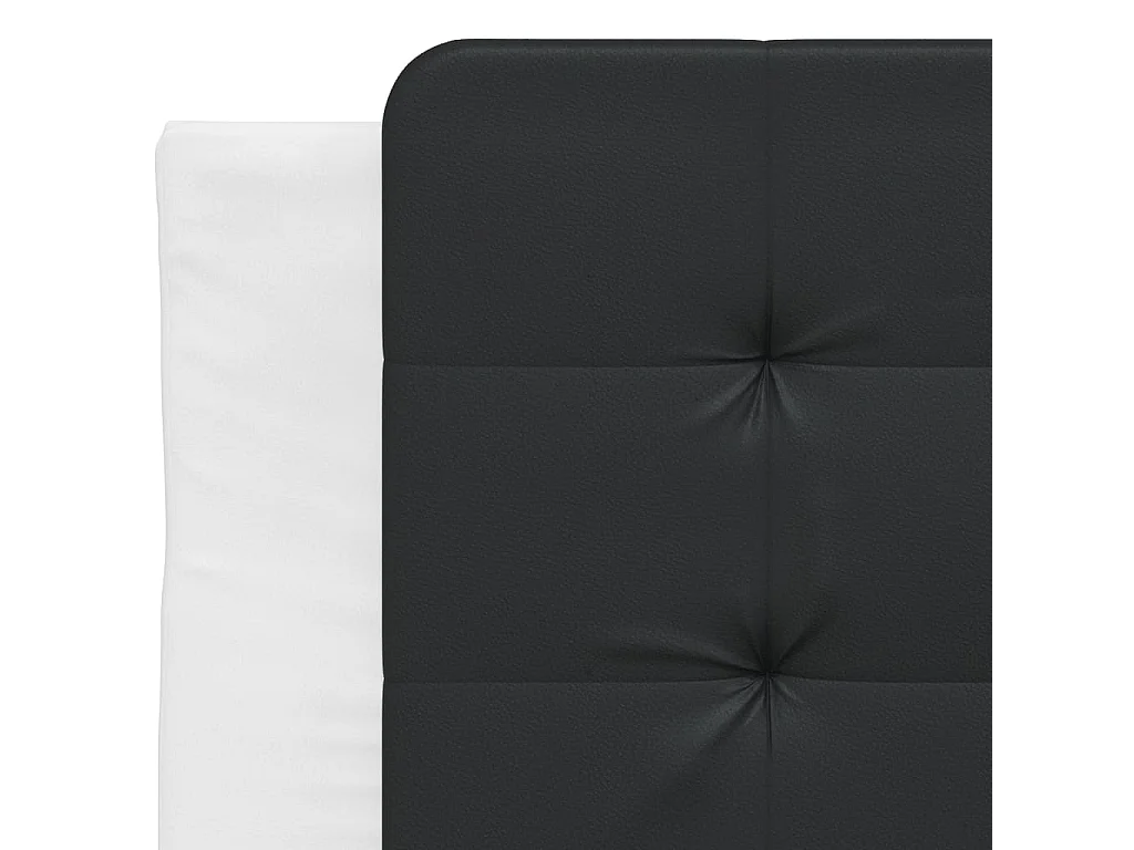 Estructura de cama con cabecero cuero sintético blanco y negro