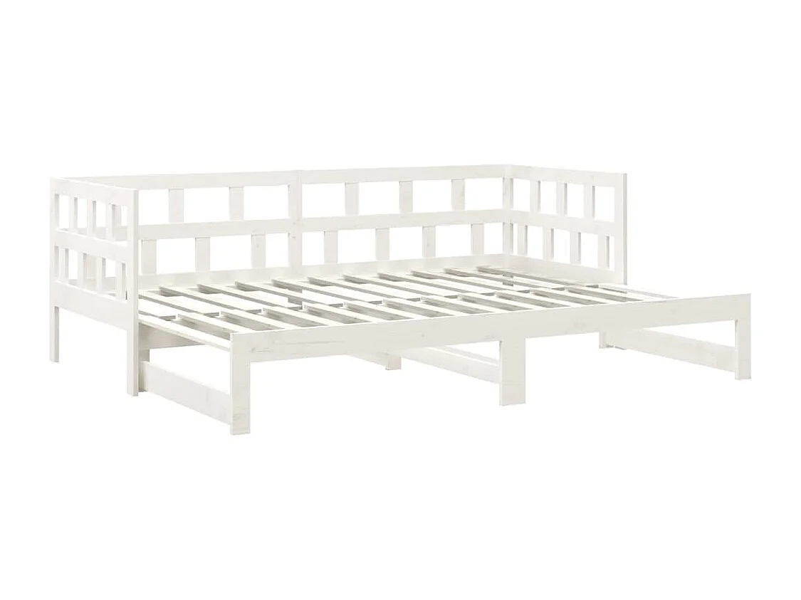 Sofá cama extraíble madera maciza de pino blanco 2x(90x190) cm