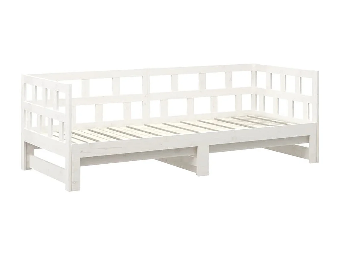 Sofá cama extraíble madera maciza de pino blanco 2x(90x190) cm