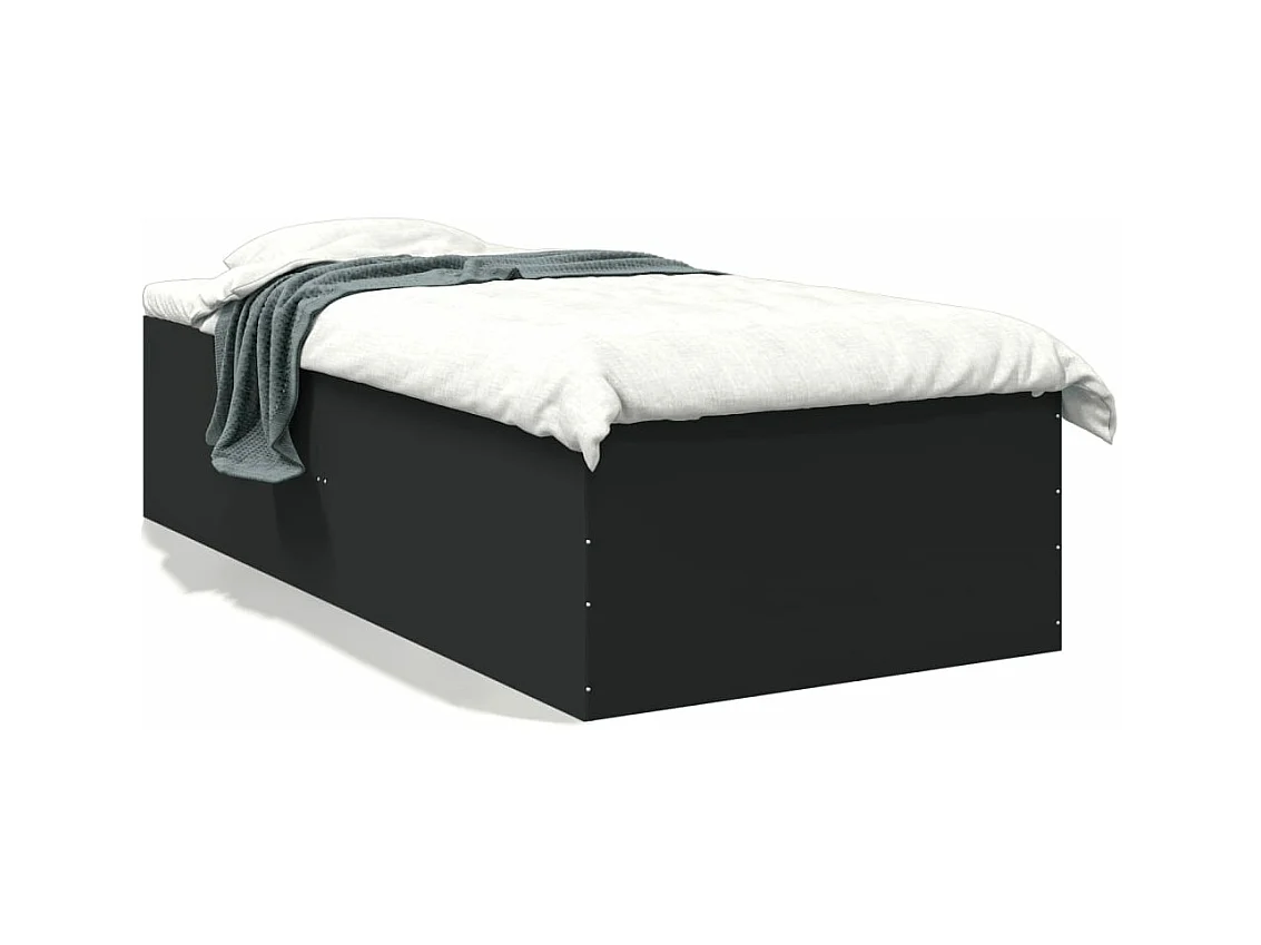 Estructura de cama madera de ingeniería negra 100x200 cm