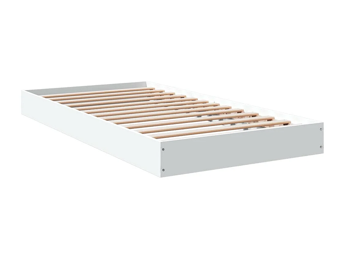 Cadre de lit blanc 90x190 cm bois d'ingénierie
