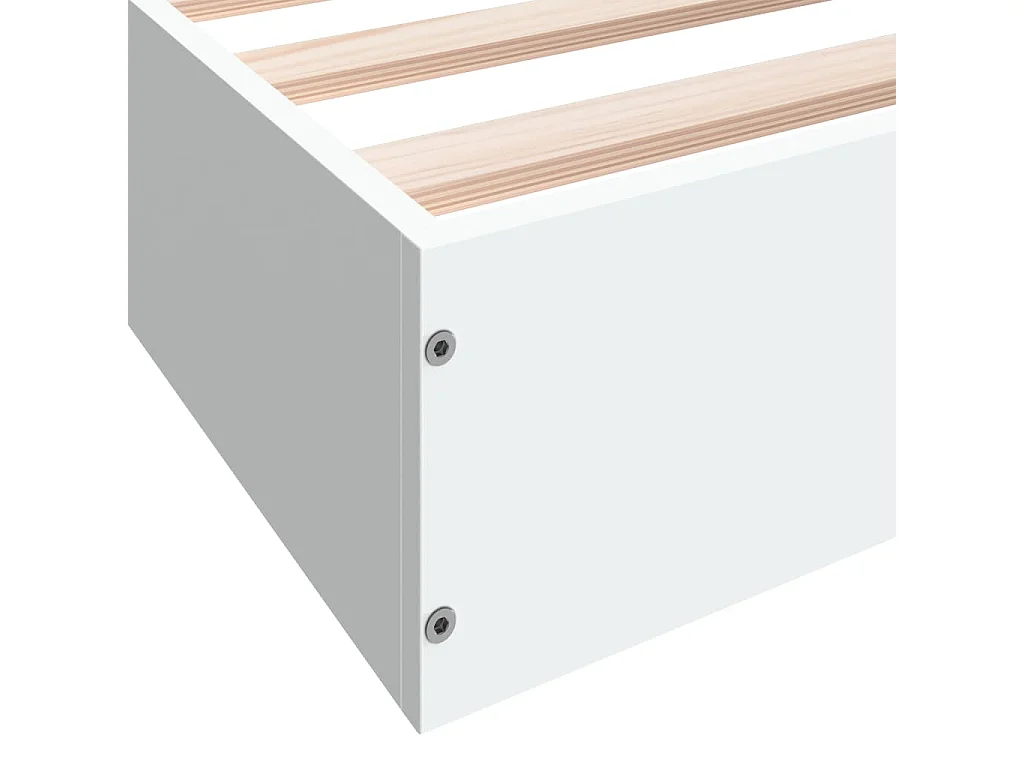 Cadre de lit blanc 90x190 cm bois d'ingénierie
