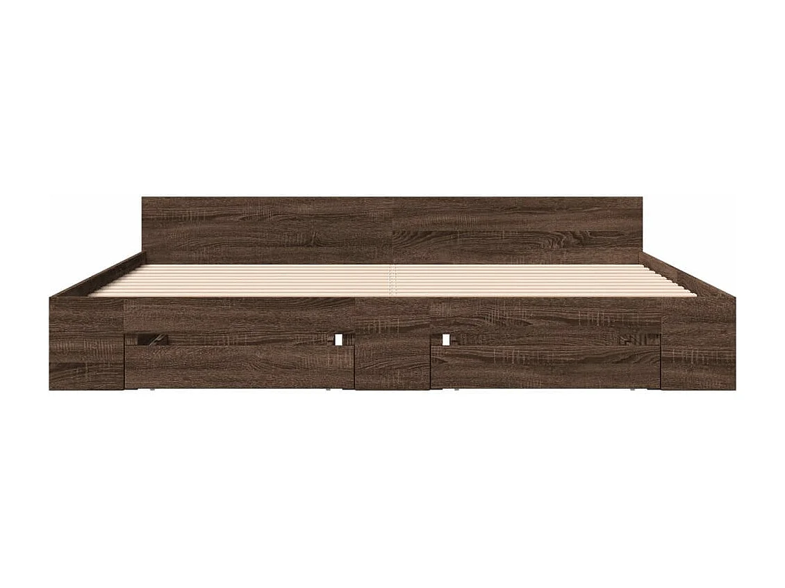 Estrutura cama c/ gavetas derivados madeira carvalho castanho