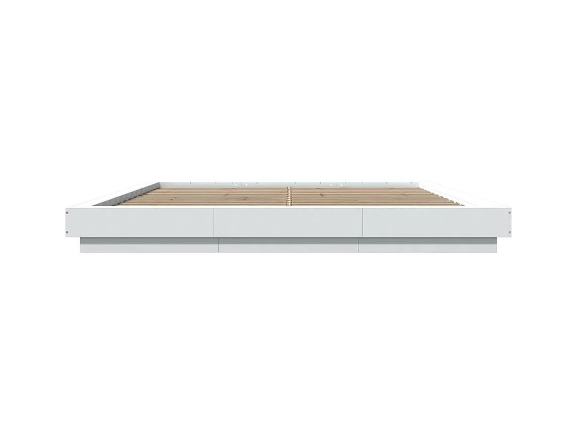 Estrutura de cama 200x200 cm derivados de madeira branco