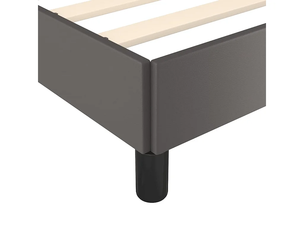 Estructura de cama cuero sintético gris 120x190 cm