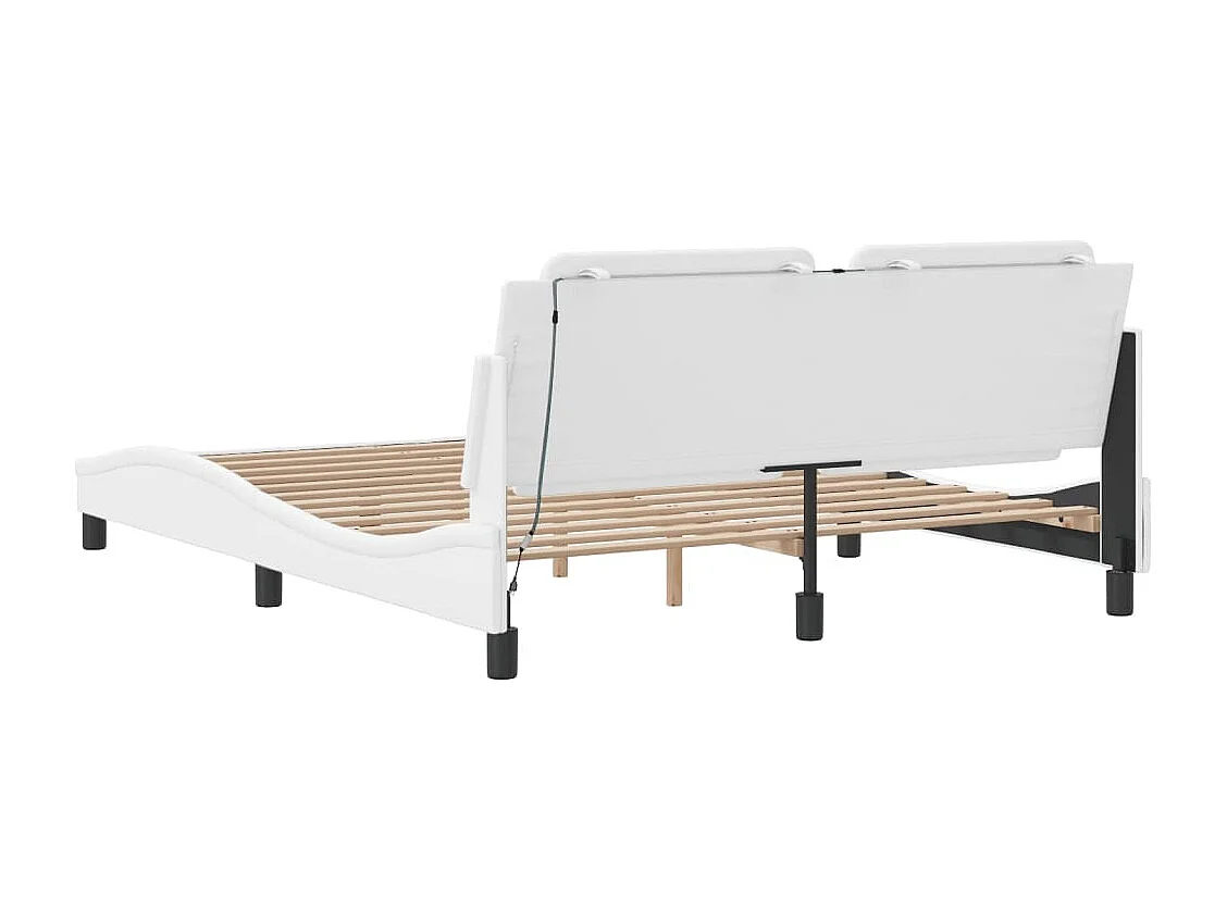 Cadre de lit avec lumières LED noir 180x200 cm similicuir