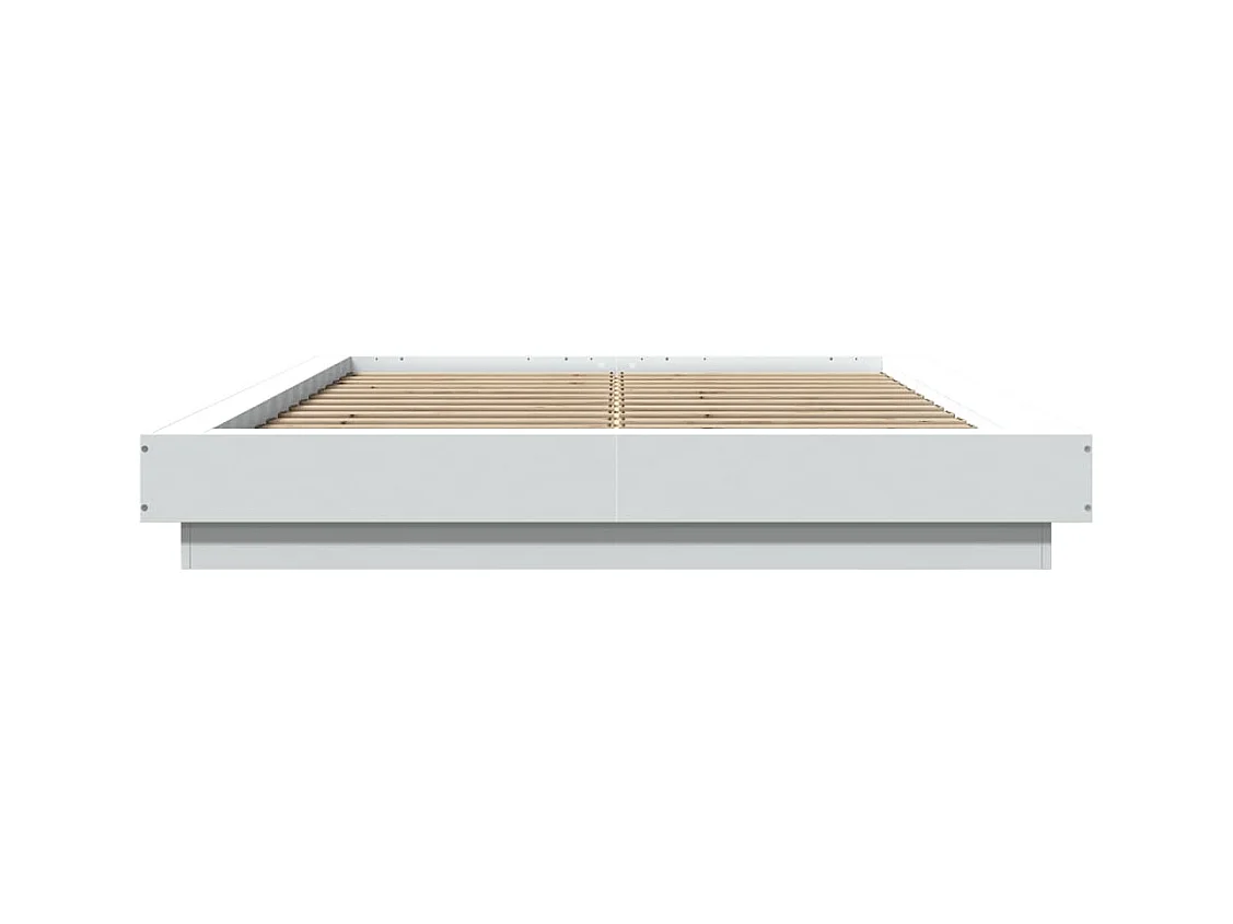 Estrutura cama c/ luzes LED 140x190 cm derivados madeira branco