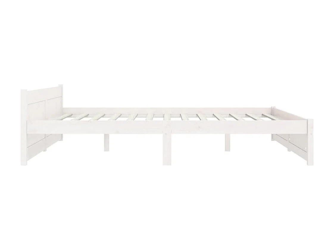 Cadre de lit Blanc Bois massif 160x200 cm
