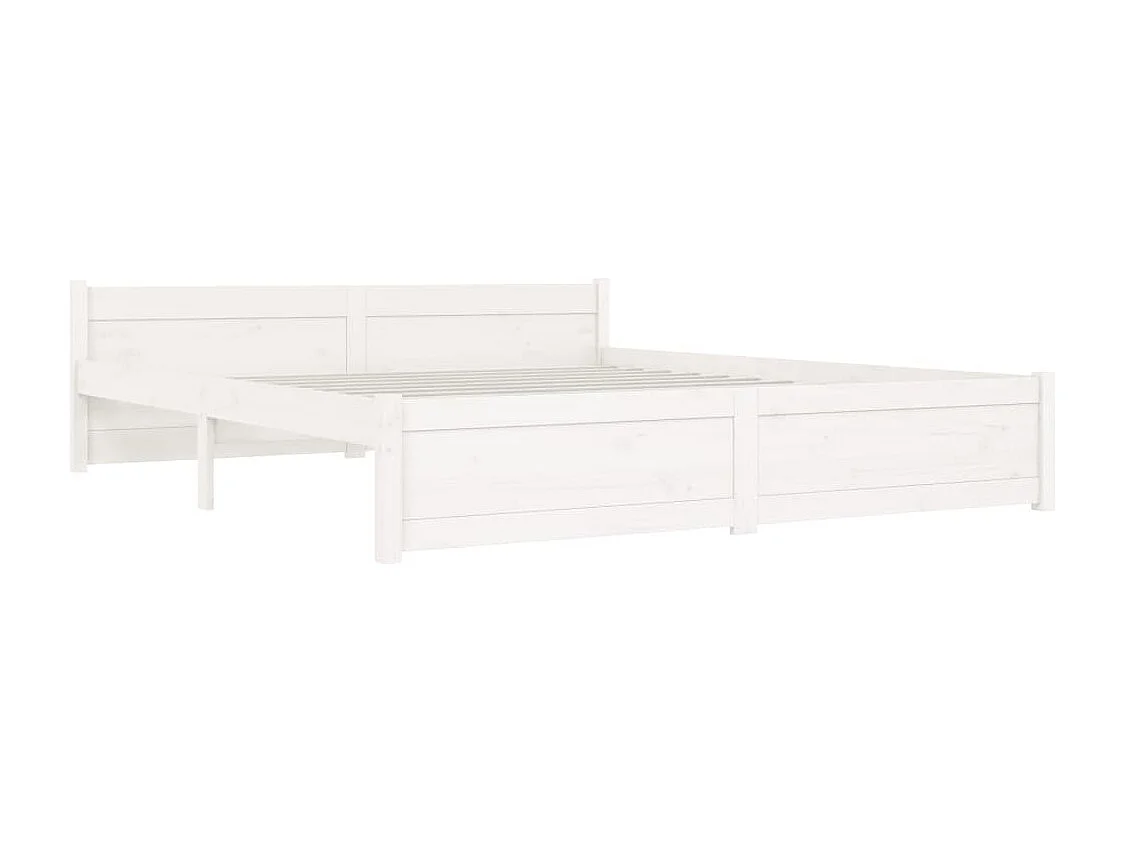 Estrutura de cama 160x200 cm madeira maciça branco