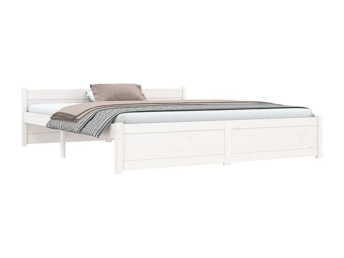 Estrutura de cama 160x200 cm madeira maciça branco